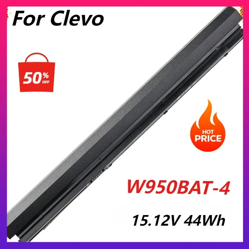 W950BAT-4 แบตเตอรี่แล็ปท็อปสําหรับ Clevo W950JU W950KL W950KU W950LU W950TU 44WH