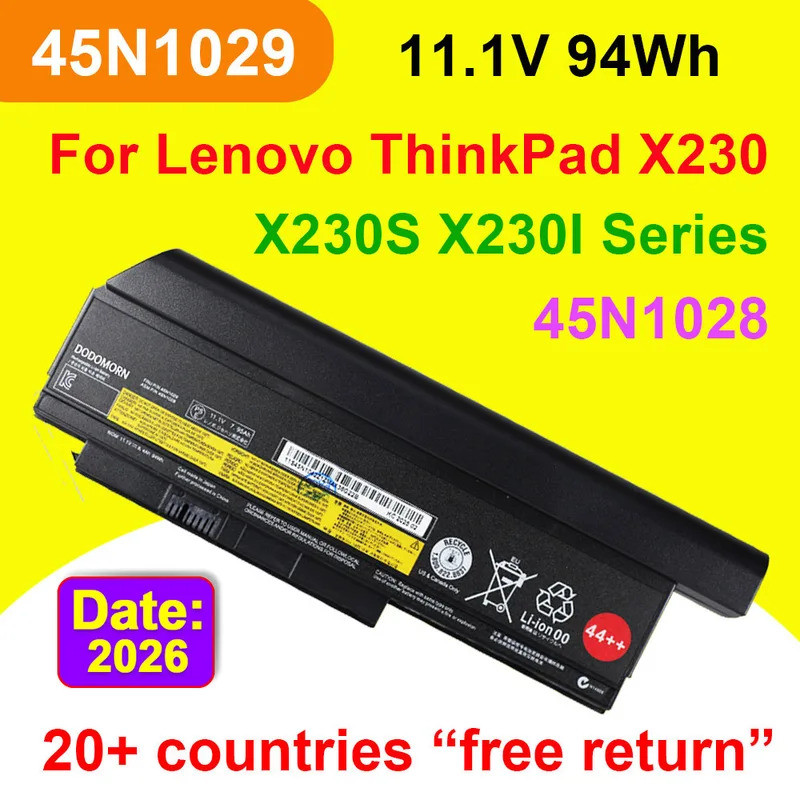 45N1029 45N1028 สําหรับ Lenovo ThinkPad X230 X230S X230I แบตเตอรี่แล็ปท็อป 11.1V 94Wh แบตเตอรี่ Li-I