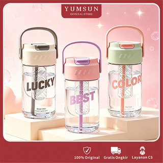 YUMSUN Tumbler Botol Minum Praktis/ Botol Air Kapasitas BesarSiswa 800M L/Dengan Botol Air Sedotan/Botol Air Pemisahan Teh