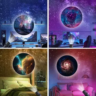 PUCOOL LED Galaxy Night Lamp Projector 1 แสง 10 ภาพเปลี่ยนได้สําหรับห้องเกมและพื้นที่ห้องนั่งเล่น