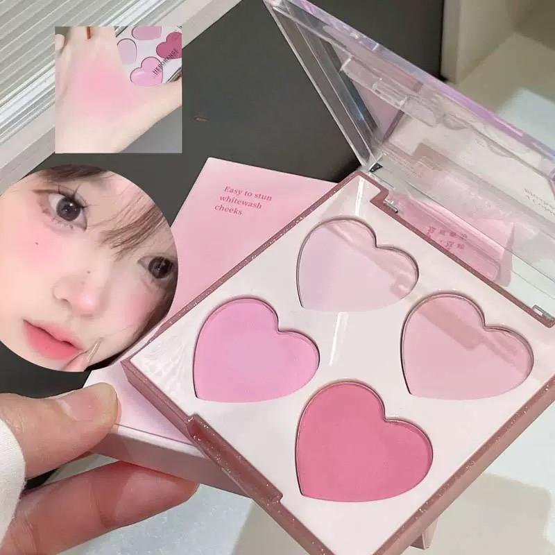 HIH-shop:บลัชออน 4 สี- บลัชออนปัดแก้ม ปัดแก้ม บลัชออนแต่งหน้า เนื้อแมตต์ เม็ดสีชัด ดูเป็นธรรมชาติ ติดทนนาน SE-9154