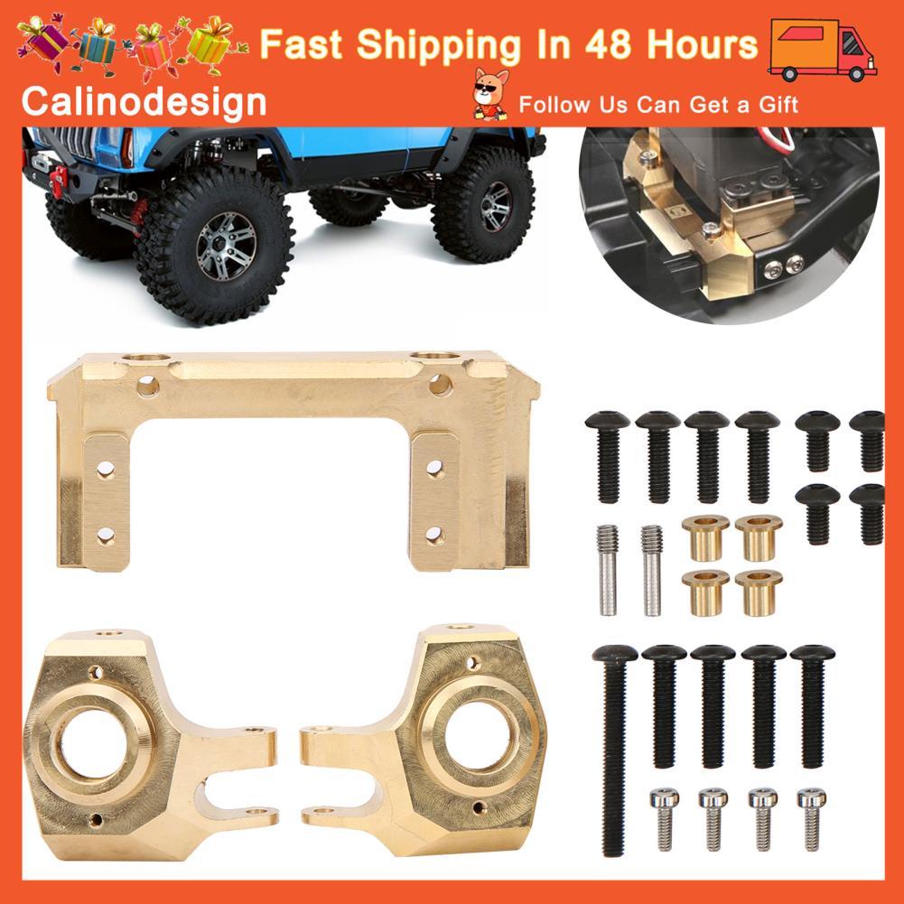 Calinodesign Calinodesign กันชนหน้าวงเล็บเซอร์โว RC รถทองเหลืองขาตั้ง + เพลาพวงมาลัย Knuckle Fit สำห