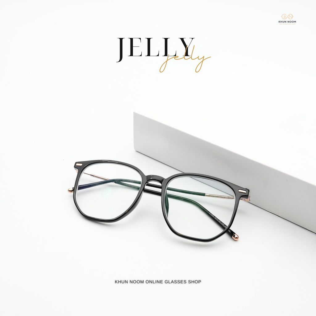 แว่นสายตาสั้น รุ่น Jelly ''เจลลี่'' TR2183 เลนส์แอนตี้บลูบล็อคแท้100% ค่าสายตา -50 ถึง -400 ออกแดดเลนส์เปลี่ยนสีเทาดำ