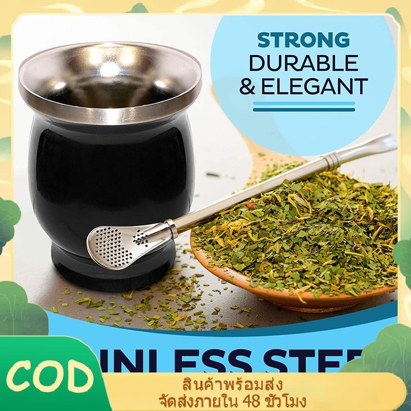 [YIHAN] Yerba Mate Gourd Set Double-Wall Stainless Steel Mate Tea Cup and illa Set PH