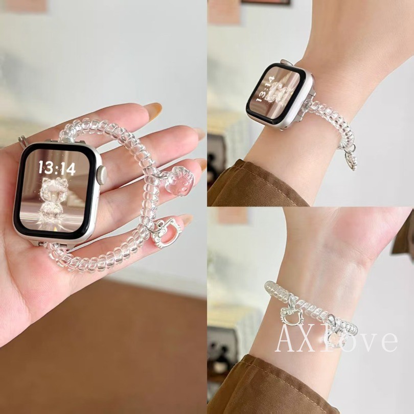 ชัดเจน โทรศัพท์ม้วนสายสําหรับ แอปเปิล ดู ส11 10 42 46 มม. 40/44 41/45 มม. สร้อยข้อมือสําหรับ iดู 9 8 7 6 5 4 กับ สายรัดข้อมือ