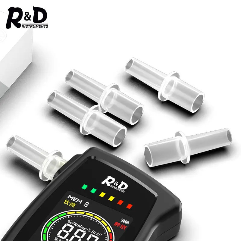 R & D 5 ชิ้น/ล็อตดิจิตอล Breath เครื่องทดสอบแอลกอฮอล์ Breathaider ปากเป่าหัวฉีดสําหรับ RD900 เครื่อง