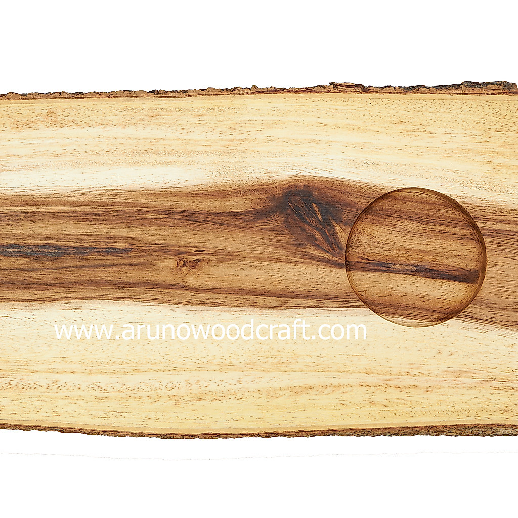 แผ่นไม้ติดเปลือกสีเข้ม W 6" x L 12" l BARK WOODEN BOARD W 7" x L 12"