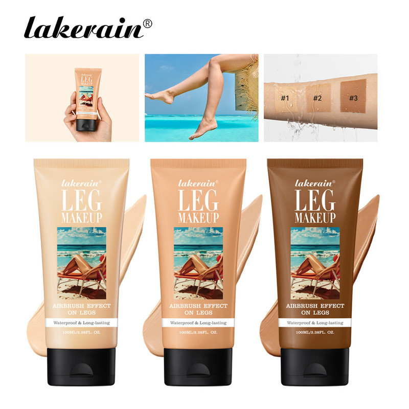 แต่งหน้า lakerain LEG แต่งหน้า Skin Tone สีน้ําตาลเข้ม LEG Black LEG MAKEUP100ml#06