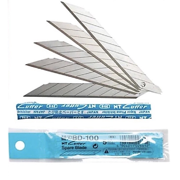 (1ซอง) ใบมีดคัดเตอร์ ขนาด 9มม ปลายเฉียง 30องศา NT BD-100 บรรจุ5ใบมีด