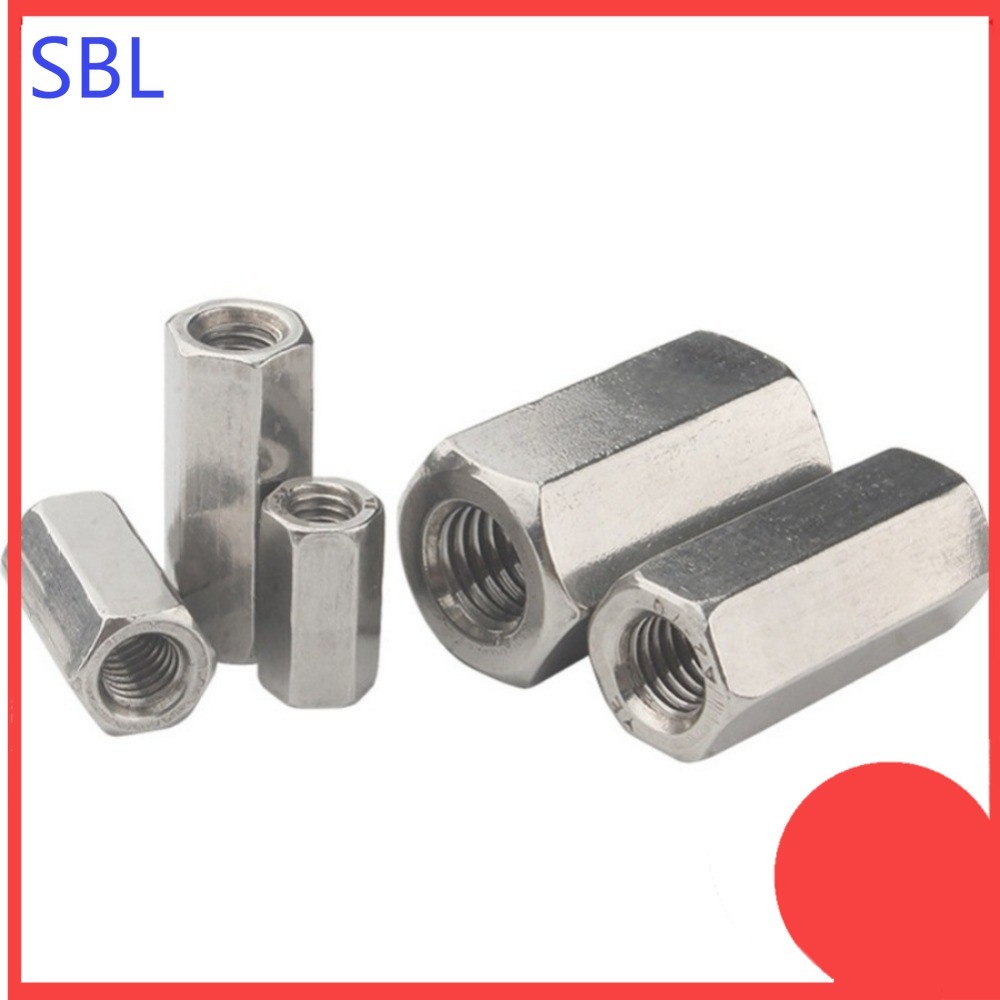 304 สแตนเลส double pass strat strut แยกคอลัมน์ถั่วคอลัมน์ยาวน็อตหกเหลี่ยม M4/M5/M6 SS-HX