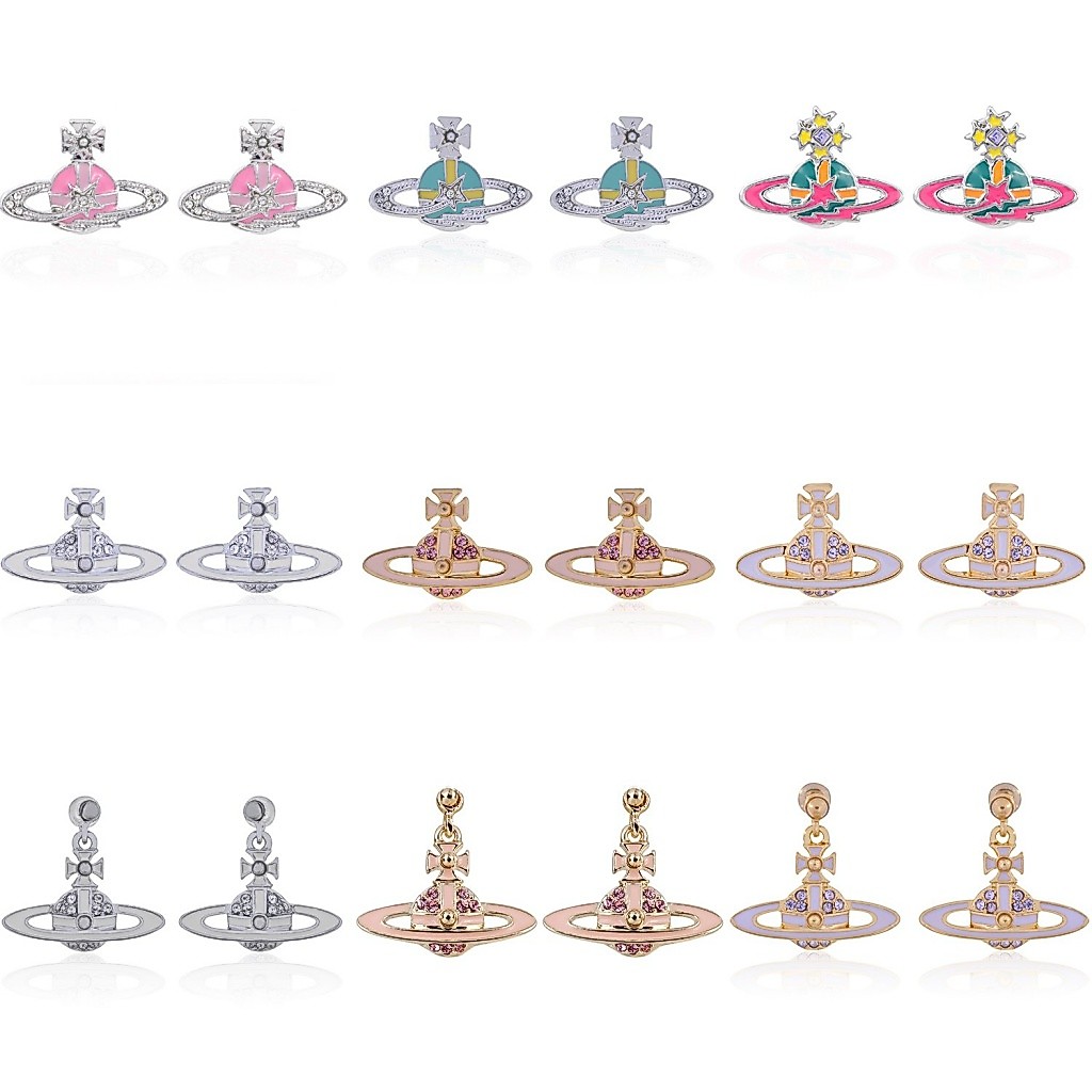 Vivienne WESTW00D ต่างหูสีหญิงที่สมบูรณ์แบบ Pentagram Mixed Style