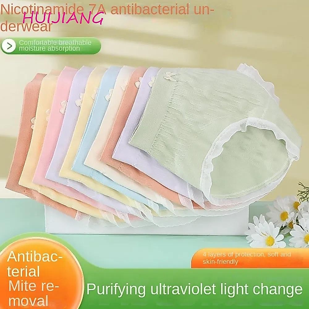 HUIJIAN 8 ชิ้นผู้หญิงกางเกงชุด,ต่ําเอวชุดชั้นใน Ruffles กางเกง, Breathable หญิงชุดชั้นในสีสุ่มสบาย Bow กางเกง Lady