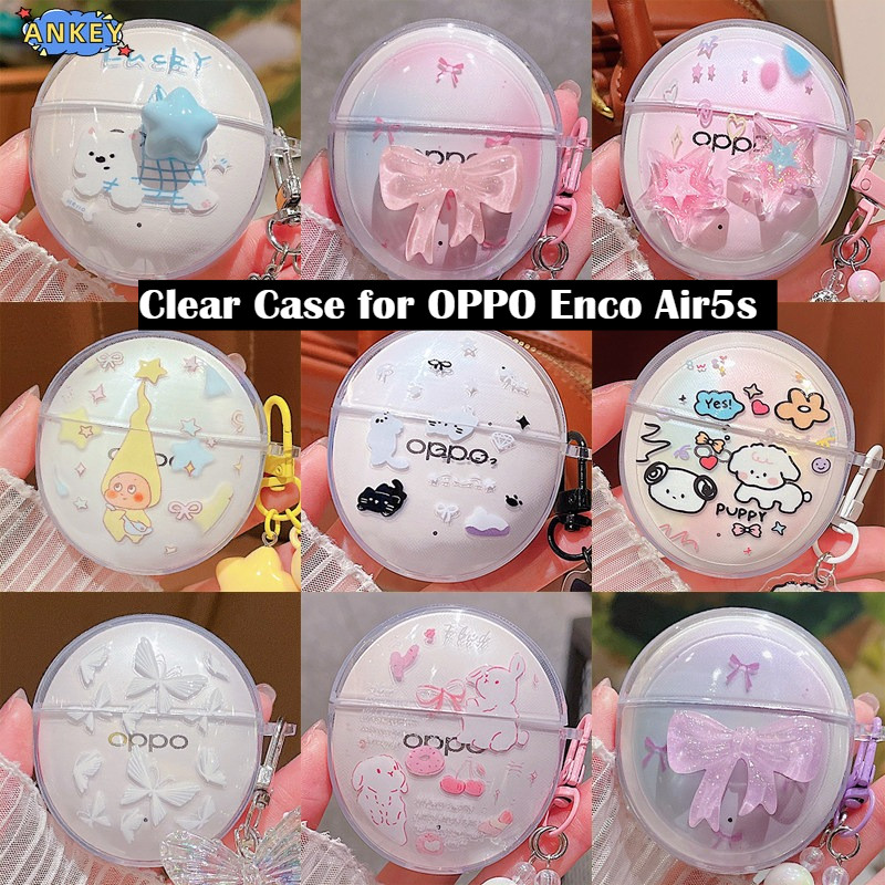 Compatible with OPPO Enco Air5s Bluetooth Earphones Transparent Protective Case OPPO Enco Air5s Cute Cartoon Pattern Transparent TPU Protective Case