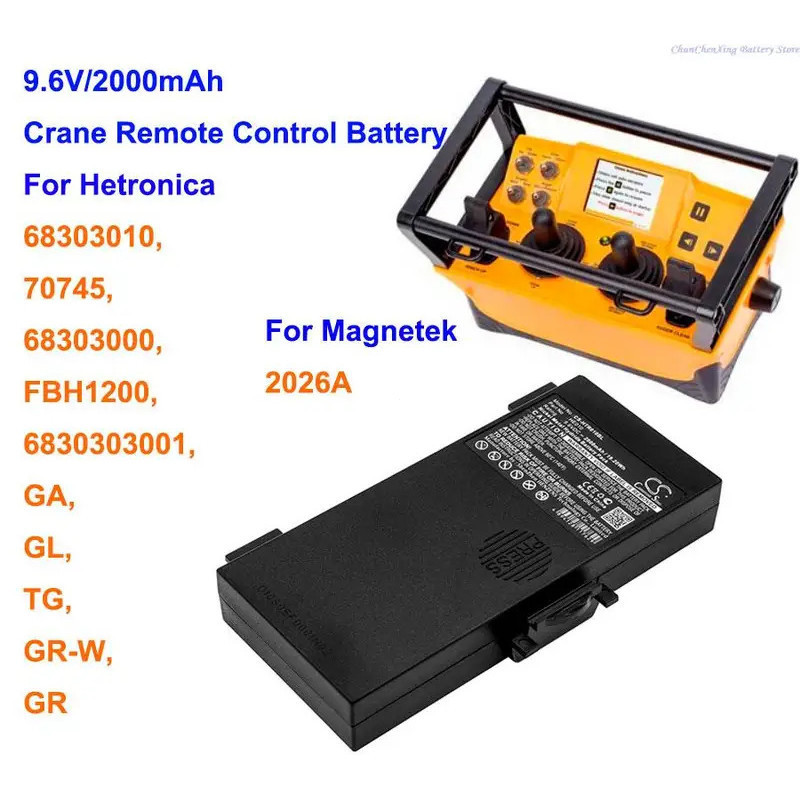 แบตเตอรี่ Cameron Sino 2000mAh HE010 สําหรับ Hetronic 68303000, 68303010, 6830303001,FBH1200, GA, GL