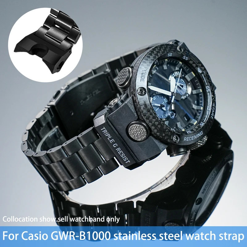 สําหรับ Casio Air Dominator GWR-B1000 GWRB1000 gwr b1000 ดัดแปลงคุณภาพสูงสายสแตนเลสผู้ชายนาฬิกาโลหะส
