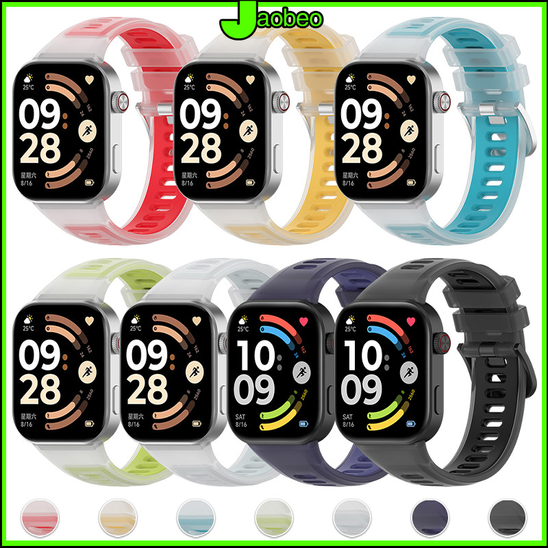สาย สายซิลิโคนกีฬาอ่อน for Redmi Watch 6 Active/Lite/ 6 5 4 สายยางโปร่งใส สายรัดข้อมือ for Mi Band 10 Pro/9 Pro/8 Pro