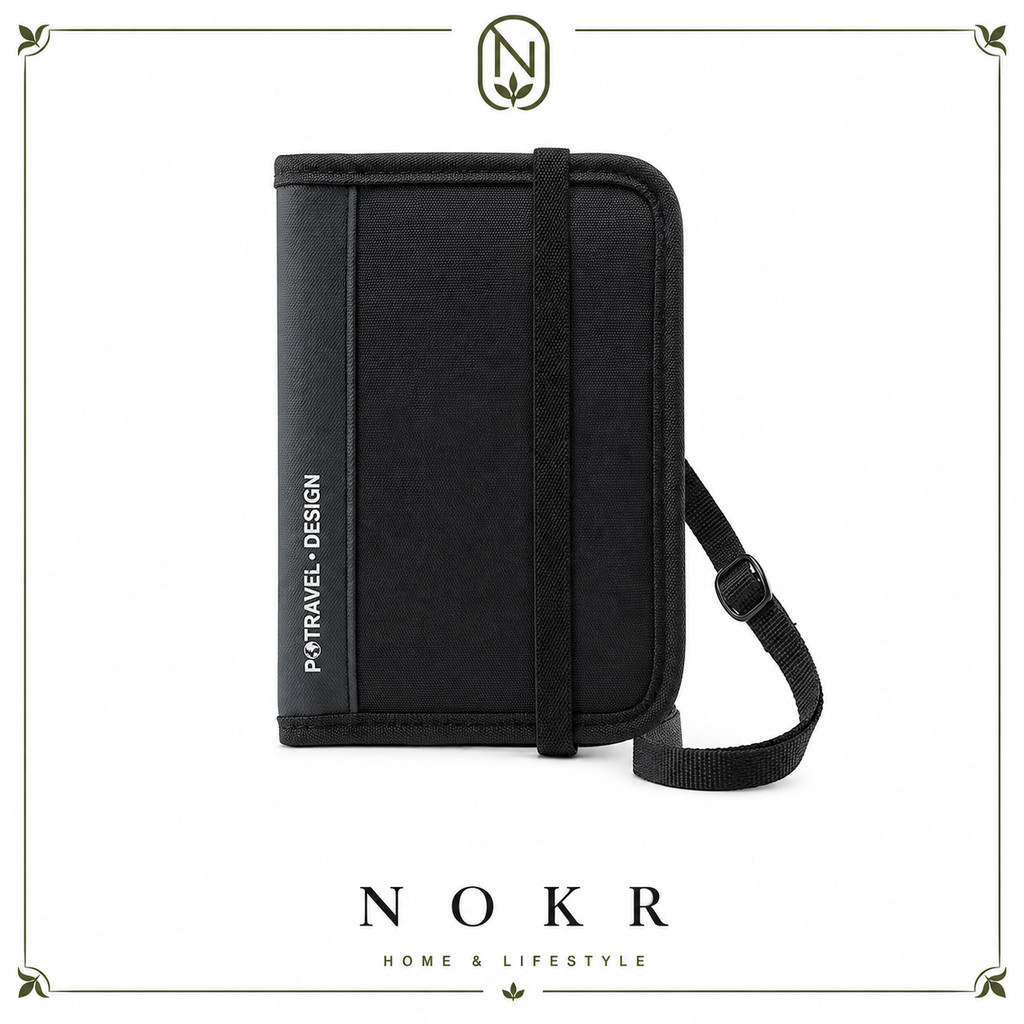 NOKR  RFID Blocking Neck Wallet Travel Pouch Passport Holder Slim Passport Pouch Passport Bag, Water