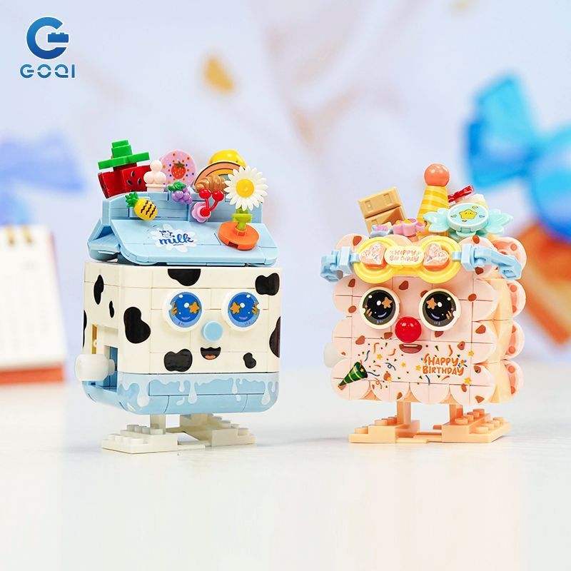 *** -spot-Taksaki Small Particle Building Blocks บิสกิตวันเกิด Fruit Milk Educational Assembly diy B