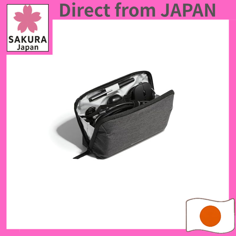 Kokuyo BIZRACK Gadget Pouch for Electronics, M/L Sizes, Dark Gray/Black AMBG-BR200DM/AMBG-BR200D/AMB