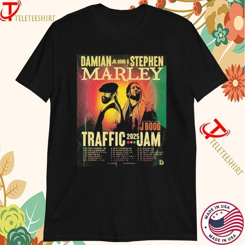 Damian Marley And Marley Stephen Traffic Jam 2025 Tour Dates เสื้อยืด