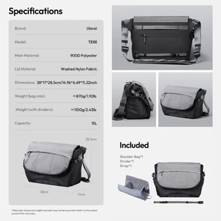Ulanzi TE88 กระเป๋ากล้องสะพายข้าง ความจุ 15L DSLR Mirrorless กระเป๋าช่างภาพ Camera Shoulder Bag