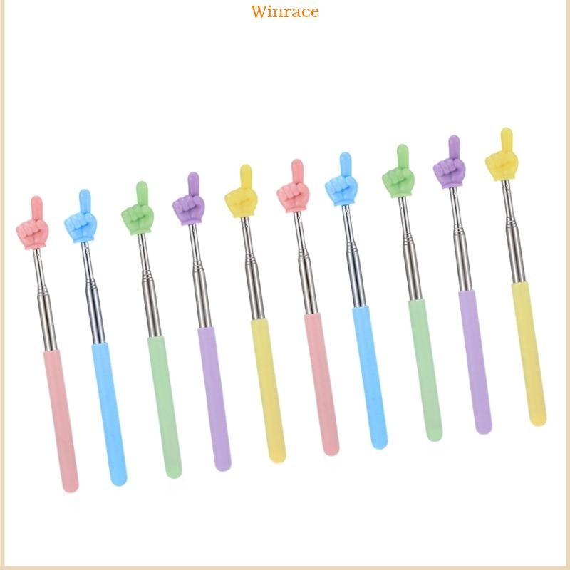 WRC 10PCS Telescoping ครูตัวชี้สําหรับห้องเรียน Retractable Hand Pointer นิ้ว