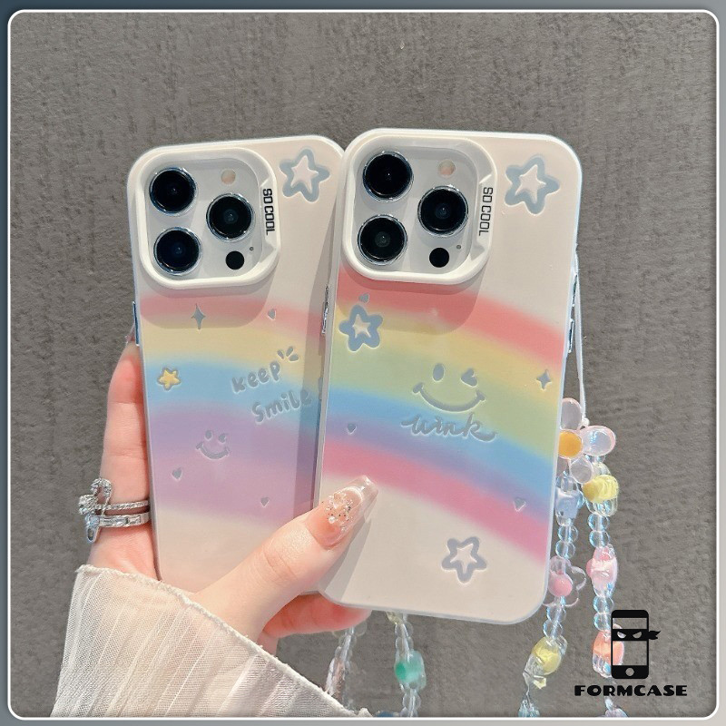 for เคสไอโฟน 13 12 11 iPhone 16 15 14 PRO MAX X XS MAX XR 7/8PLUS รุ้งแอปเปิ้ลโทรศัพท์ จัดส่งจากประเทศไทย เกาหลี ขายดี