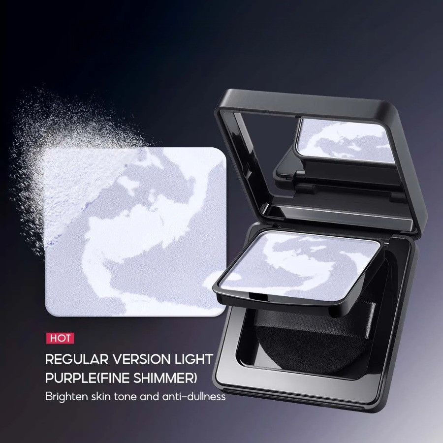 Brightening Violet Setting Powder Oil Control Makeup Lasting Smooth Dry Powder Matte Press Powder With Velvet Puff