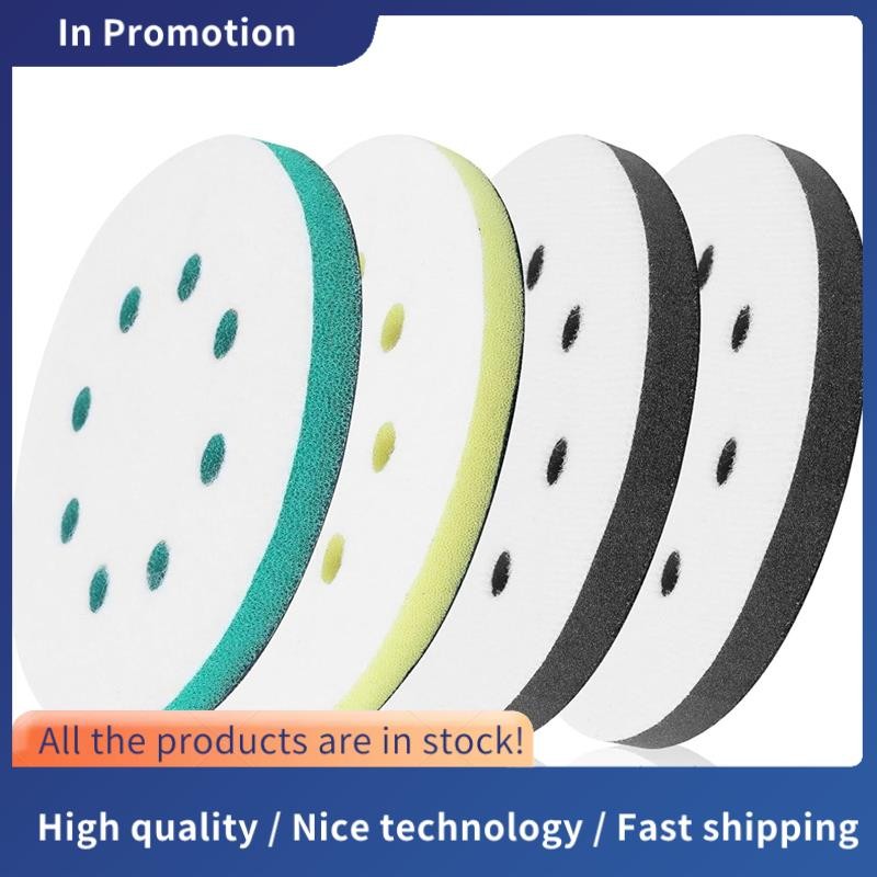 4 แพ็คแผ่นขัดโฟมสําหรับ Orbital Sander, 5 นิ้ว 8 หลุม Orbital Sander Surfprep แผ่นโฟม