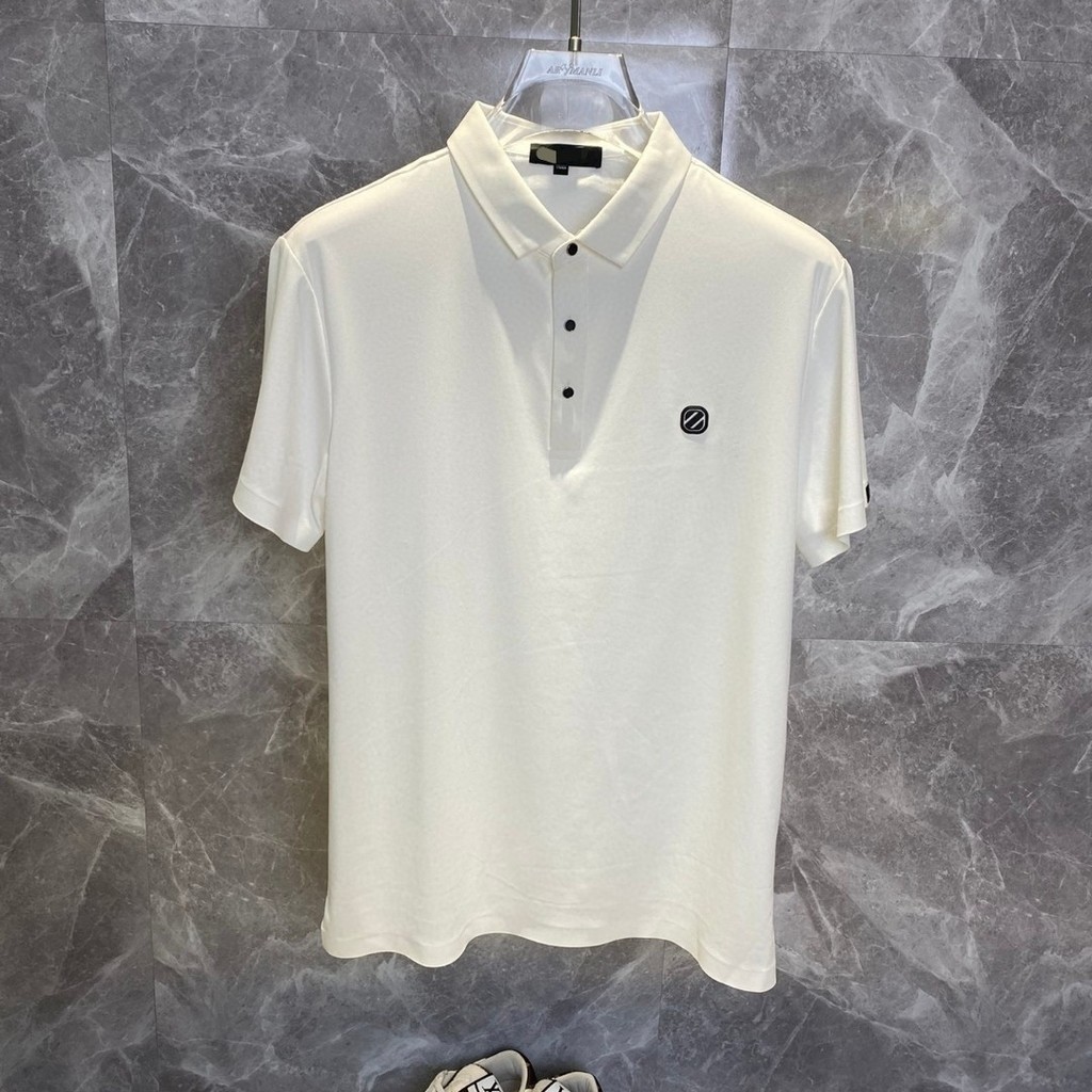 VO8C ZEGNA 2025Summer Men's Turn-down Collar POLO Short Sleeve Business Fashion Seamless Half Sleeve