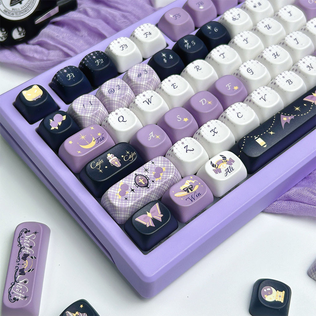 Star Witch Keycaps MOA โปรไฟล์ 130 คีย์ PBT Dye Sublimation Aula F75 F99 RK100 Mechanical Keycaps กา