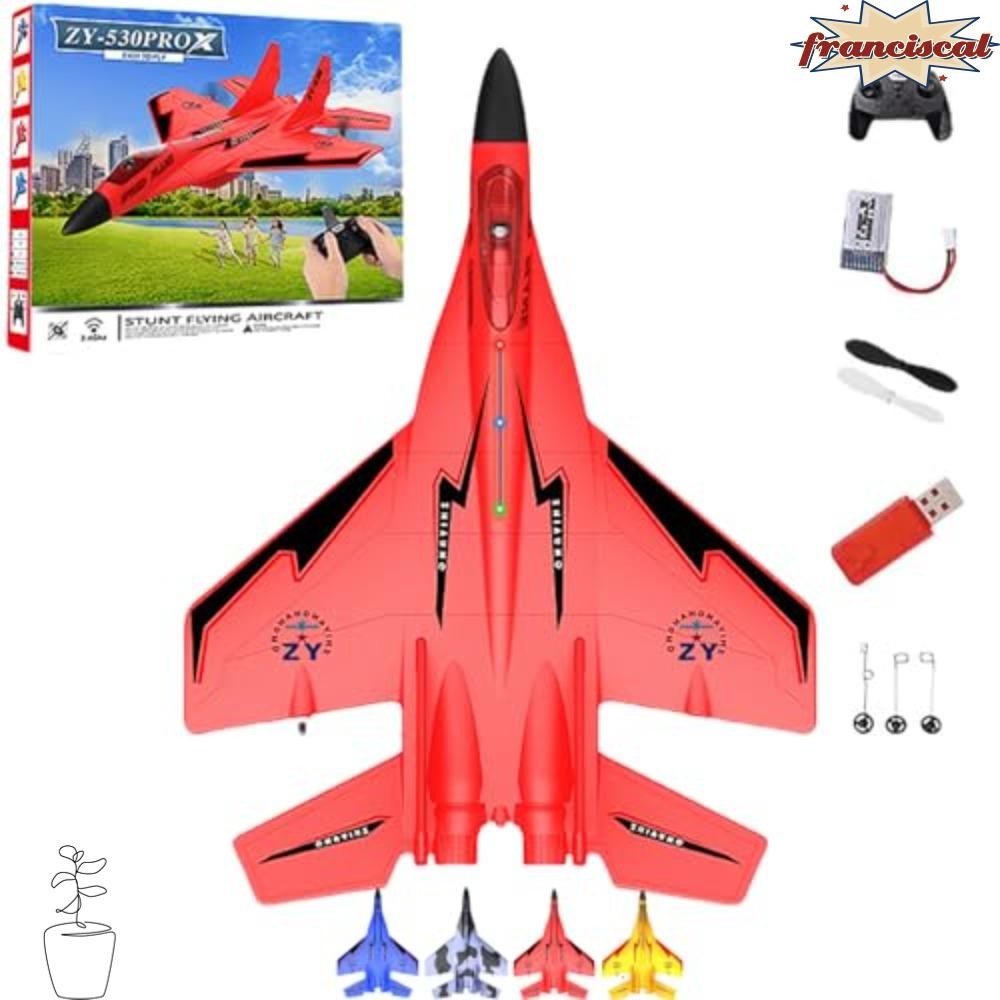 FRANCISCAL 2.4ghz Rc รีโมทคอนโทรล Fighter Plane, ZY-530 รีโมทคอนโทรลไฟฟ้า Fighter Jet, พร้อมไฟที่มีส