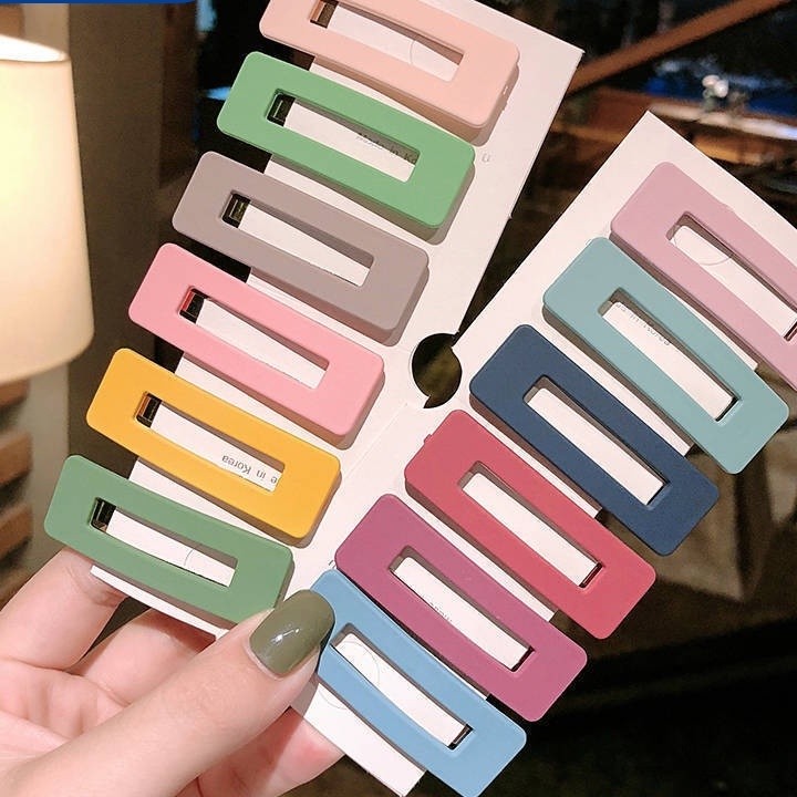 5PCS กิ๊บติดผมสี่เหลี่ยม กิ๊บหนีบผม สไตล์เกาหลี เรียบง่าย แฟชั่นสำหรับผู้หญิง Hair Claw Clip