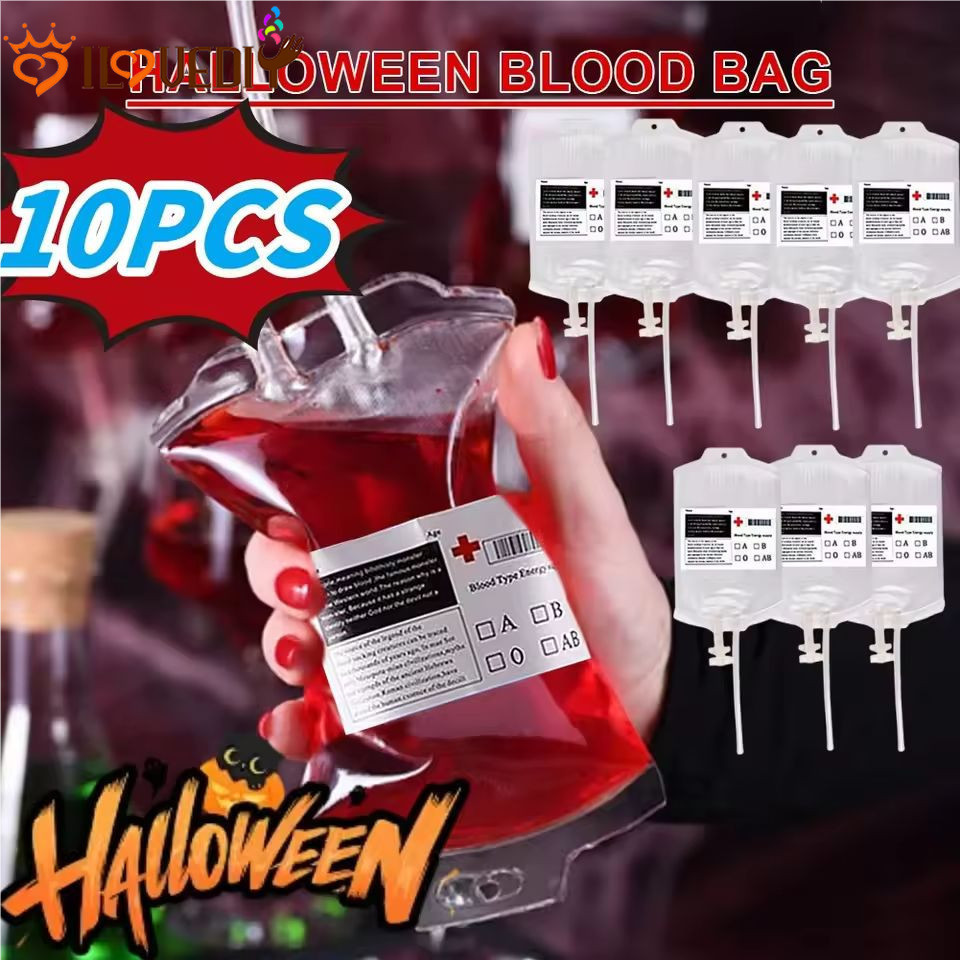 [HGB]3-10 ชิ้นตกแต่งกระเป๋าเลือดฮาโลวีน 350ML | อุปกรณ์ประกอบฉากคอสเพลย์แวมไพร์เหมือนจริงสําหรับคืนส