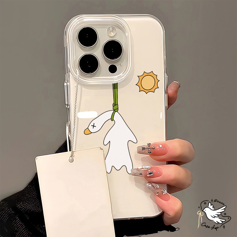 COD-ในไทย💥เป็ดที่น่าสนใจ TPU เคส For iPhone 11 15 16 14 13 12 Pro Max X XS XR 13 Pro 16 Plus กันกระแทก แฟชั่น ครีม IMD