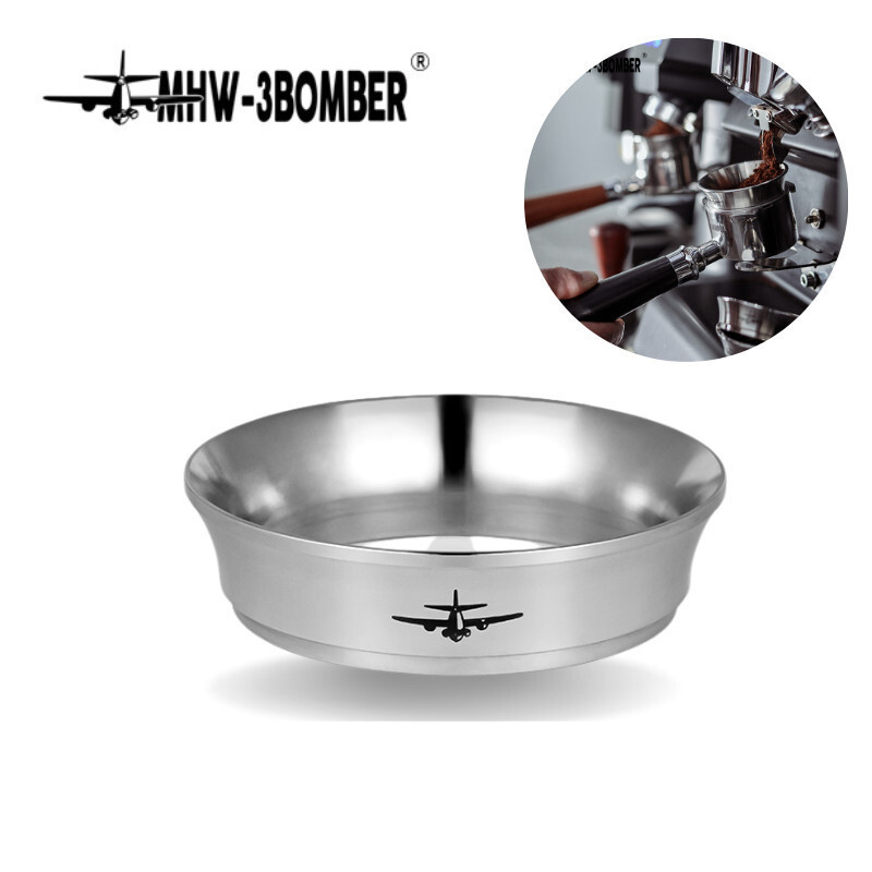 MHW3BOMBER Espresso Coffee Dosing Funnel ใช้งานร่วมกับ 58 มม.Portafilter สแตนเลสสตีลกาแฟ Dosing แหวน