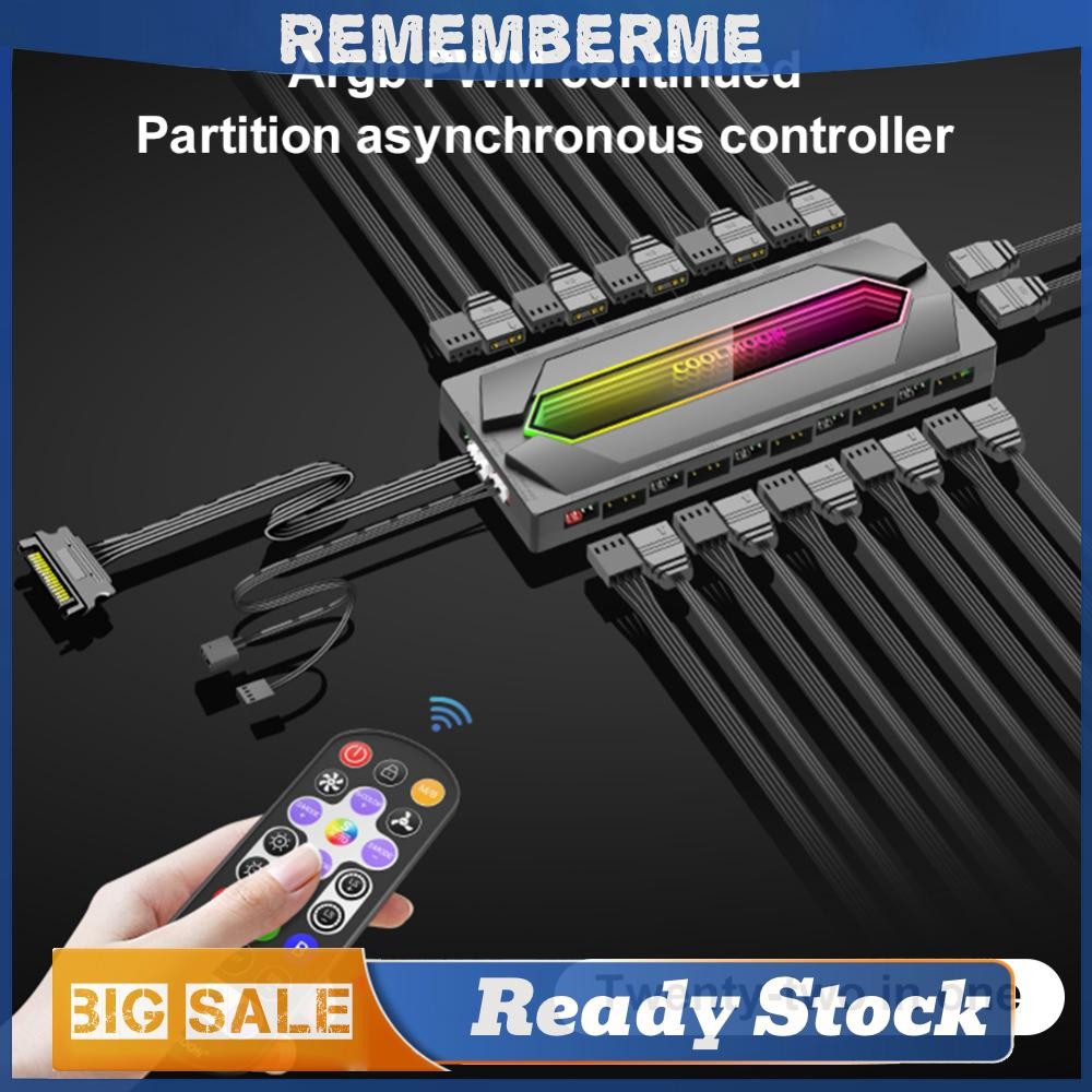 ARGB และ PWM HUB 5 V/3PIN ARGB กรณีพัดลม Hub ระยะไกล SATA แหล่งจ่ายไฟคอมพิวเตอร์ ARGB แฟน Hub Multi 