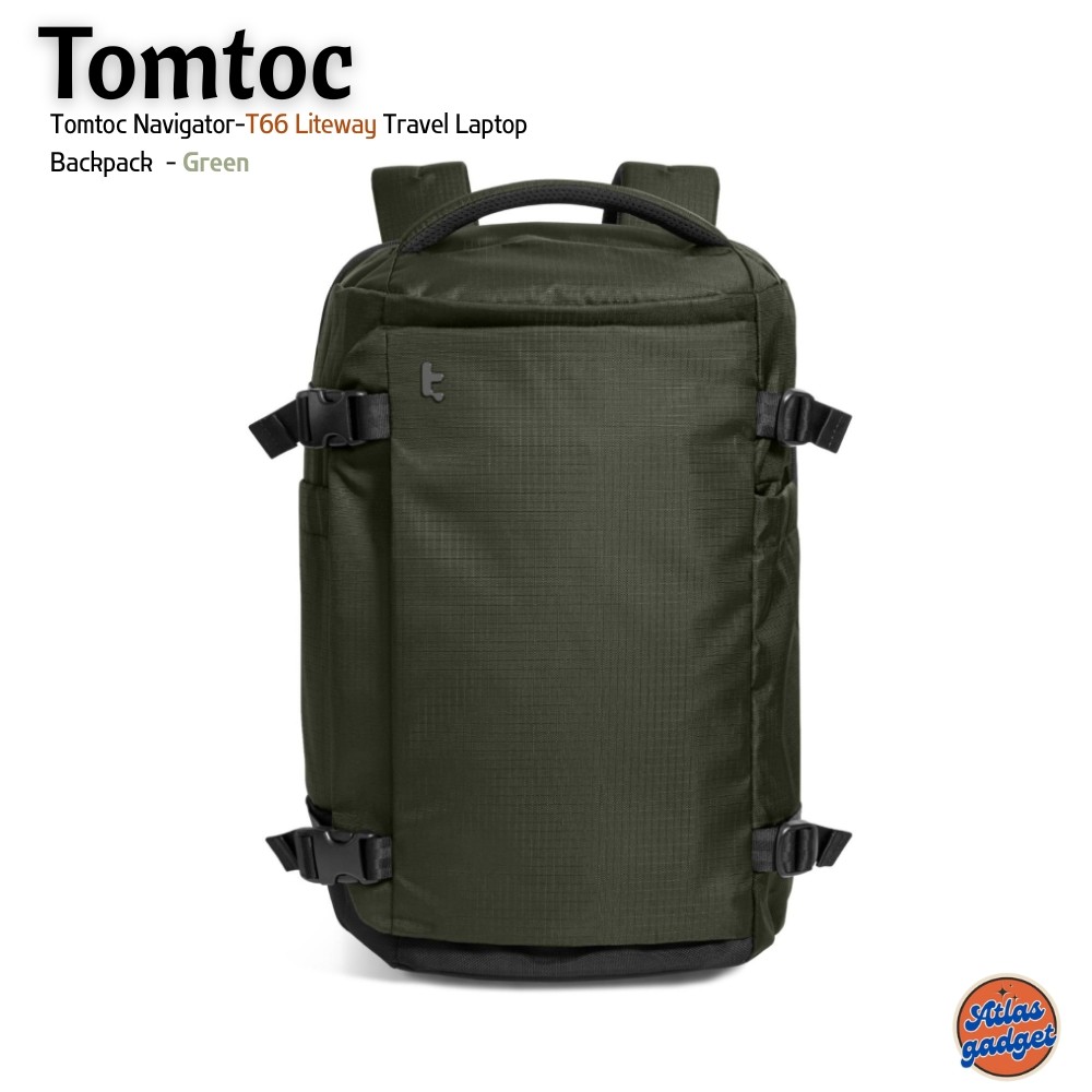 Tomtoc Navigator-T66 Liteway Travel Laptop Backpack - Green กระเป๋าเป้สะพายหลัง ขนาด 28L / 40L