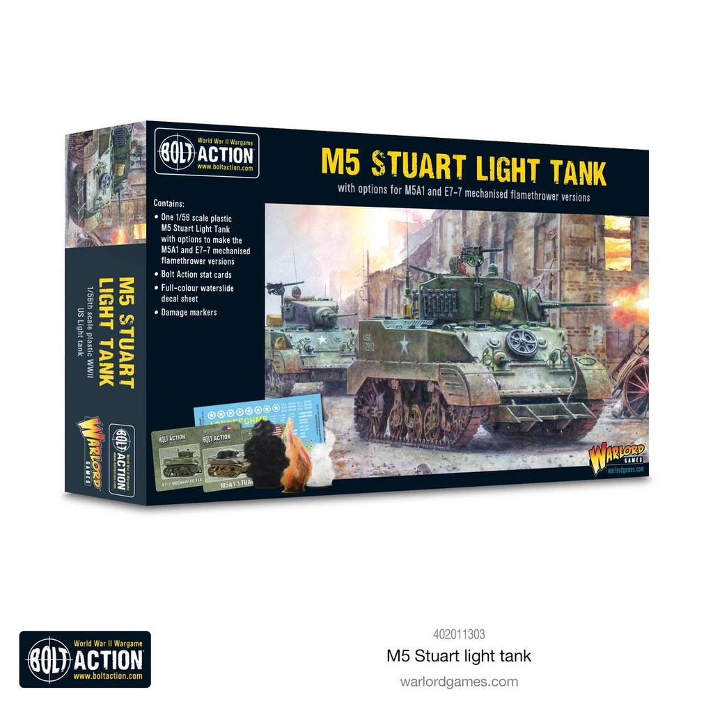 [พร้อมส่ง]warlord game-M5 Stuart plastic box