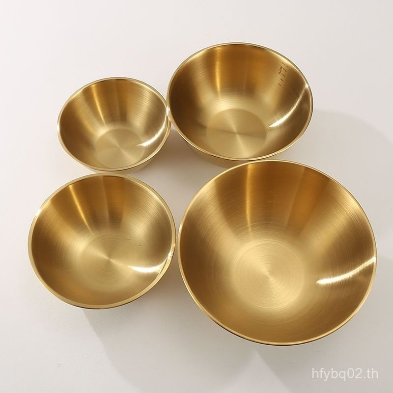 ส่งออกไปยังเกาหลี ins304 ชามสลัดสแตนเลสในครัวเรือนชามผลไม้สไตล์ญี่ปุ่นสลัดเย็นชามข้าว Matte Brushed 