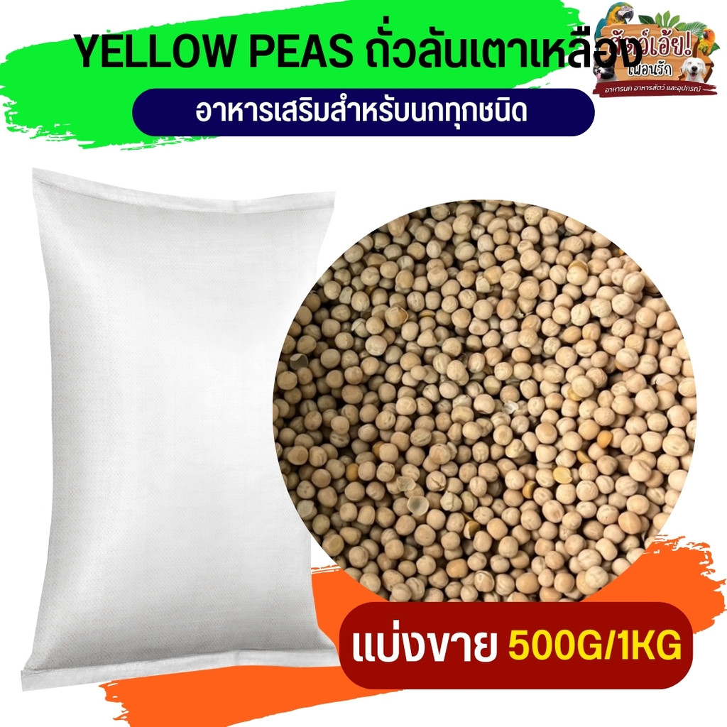 Yellow Peas ถั่วลันเตาเหลือง เหมาะสำหรับนกทุกสายพันธุ์ (แบ่งขาย 250g/500g/1kg)