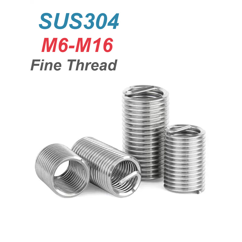 [XM] Fine Thread Steel Wire Spiral Sleeve Helicoil /Wire Thread Inserts โดย Helicoil / 304 Stainless Steel Fine Thread Braces ปลอกป้องกันเกลียว M6-M16