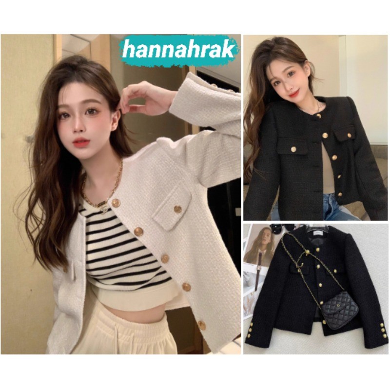 (ส่งจากกรุงเทพฯ) สั้นแจ็คเก็ตผู้หญิง พ็อกเก็ต เบลเซอร์ปุ่ม ฤดูใบไม้ร่วงฤดูหนาว สําหรับผู้หญิง หลวมยาวสไตล์ใหม่