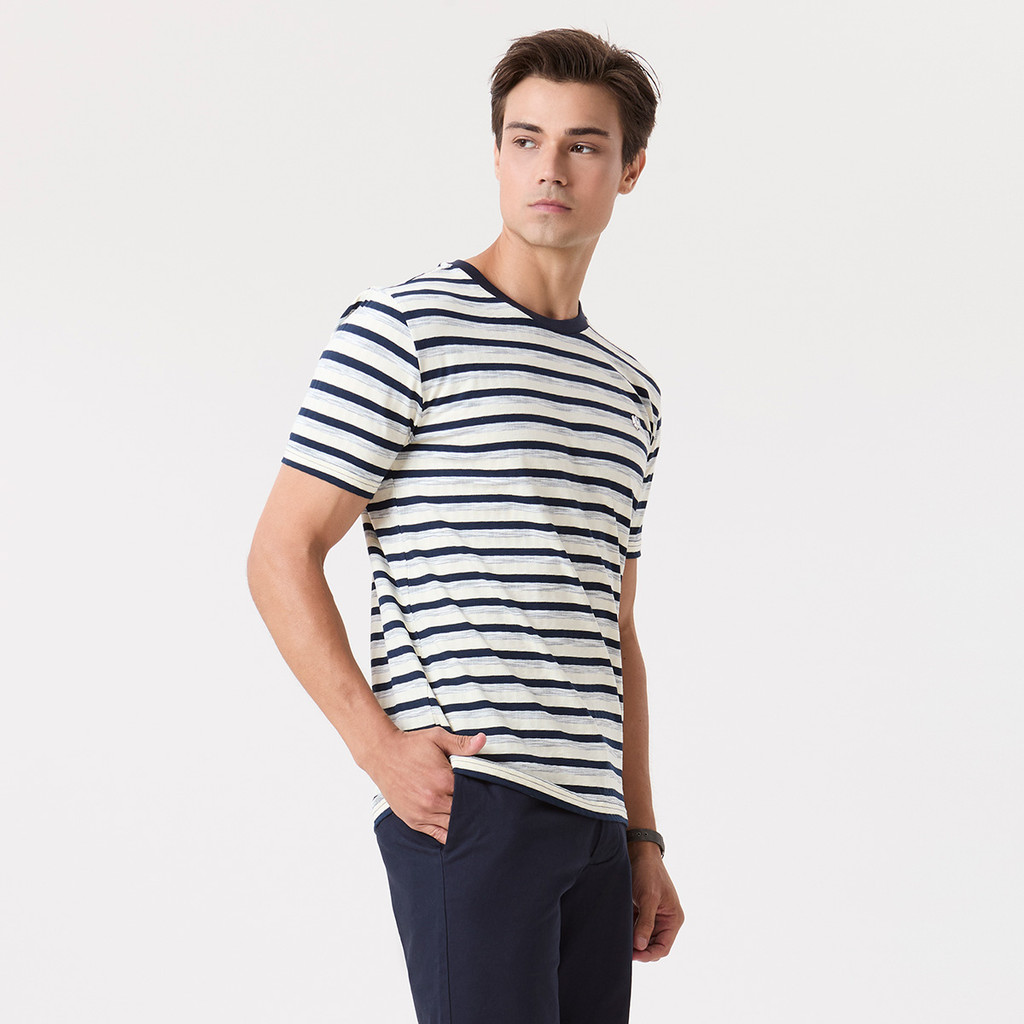 LTD เสื้อยืดแขนสั้น ผู้ชาย สีกรมท่า | T-shirt | 00971 - รูปที่ 2