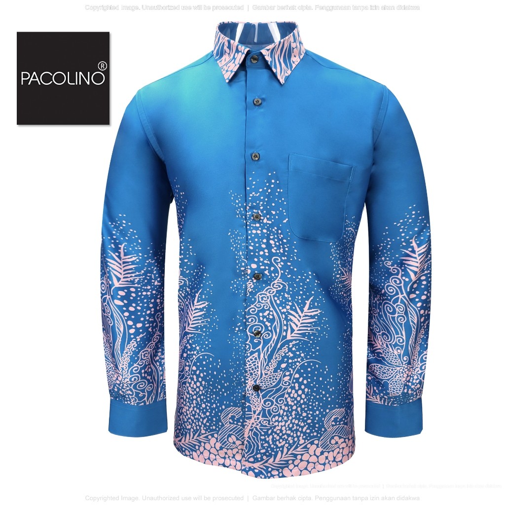 Pacolino Malaysia Mens Wax Long Sleeve Regular - Sky Blue 222-BK0104-B