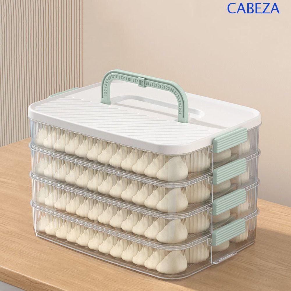 CABEZA แช่แข็งกล่องเก็บเกี๊ยว,พลาสติกขนาดใหญ่ความจุWontonกล่องเก็บ,Kitchen Organizer Fresh-Layerพร้อมฝาปิดกล่องเกี๊ยวสําหรับHome