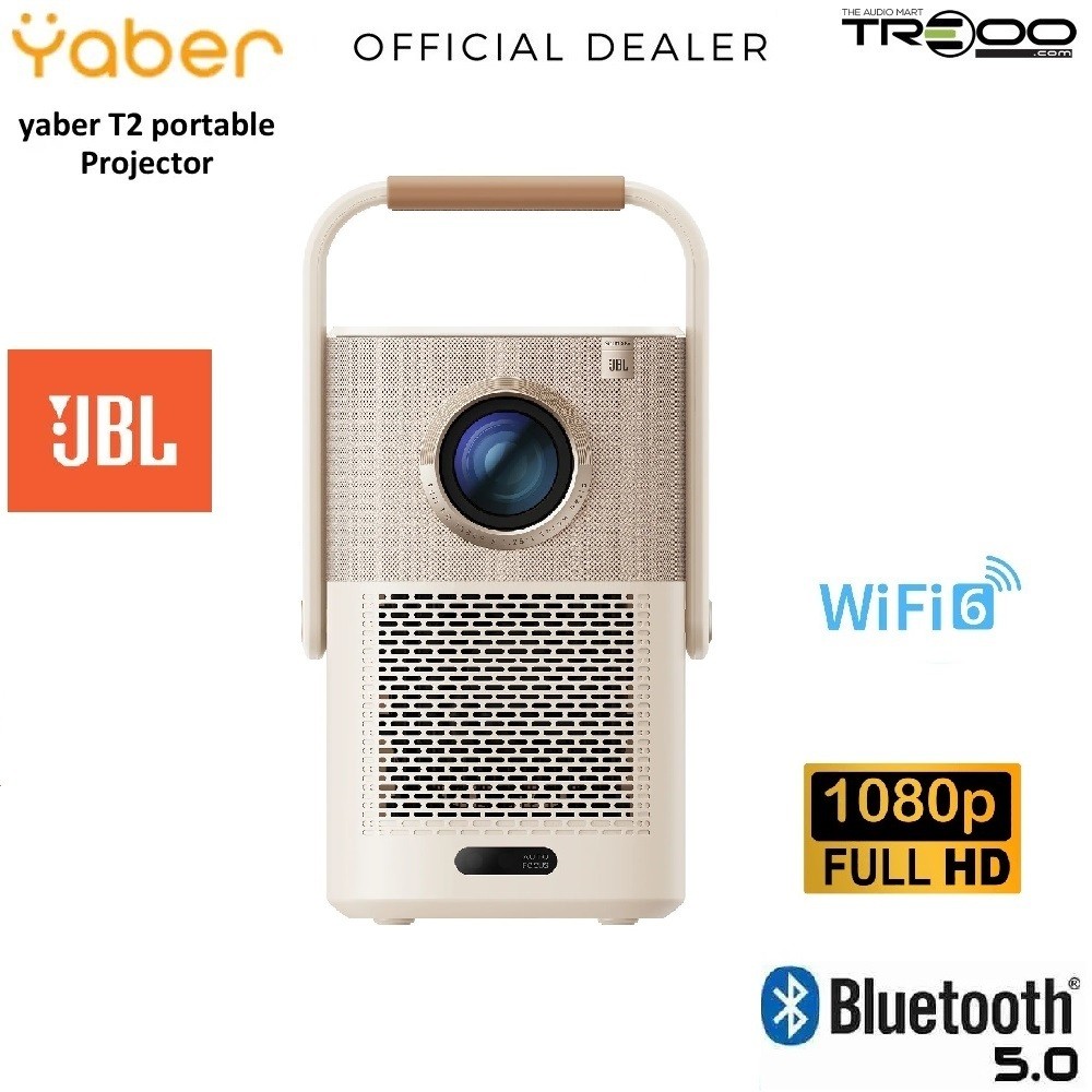 Yaber Projector T2Plus Smart Native 1080p LED Portable Projector พร้อมการเชื่อมต่อ WiFi และ Bluetoot