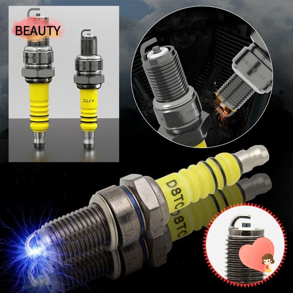 หัวเทียน D8TC สำหรับรถจักรยานยนต์ E-bike สีเหลืองและสีเงิน