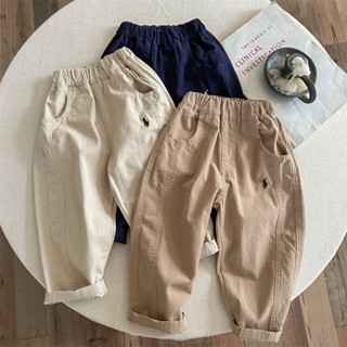 กางเกงลำลองสไตล์ญี่ปุ่นใหม่สำหรับเด็กชาย ลายปักแครอท สบายๆ ใ…