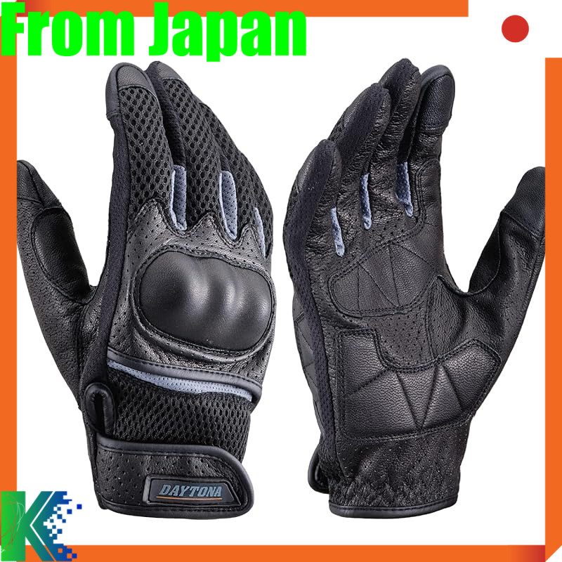 Daytona DG-002 Summer Motorcycle Gloves - Mesh Goat Leather, Hard Protector, Smartphone Compatible, 